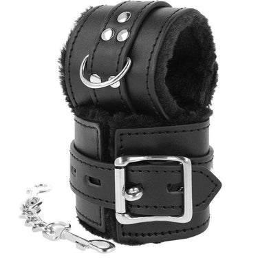 Manette in Ecopelle con Pelliccia Sintetica e Catene Regolabili